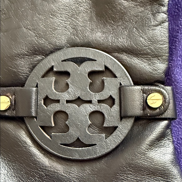 Black Leather Gloves with Logo Accent - Picture 10 of 10